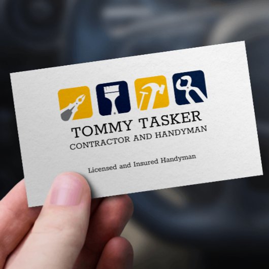 Zuhause-Reparaturwerkzeuge für Handyman Carpenter Visitenkarte