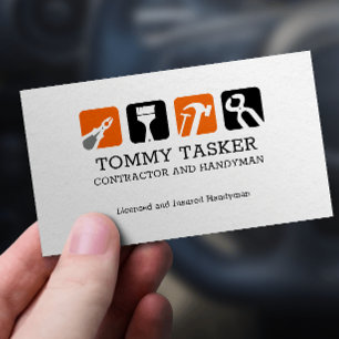 Zuhause-Reparaturwerkzeuge für Handyman Carpenter Visitenkarte