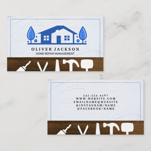 Zuhause-Reparaturwerkzeuge | HausLogo Visitenkarte (Vorne/Hinten)