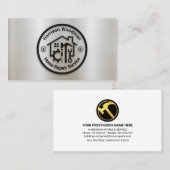 Zuhause-Reparaturzirkel auf Silberfolie Visitenkarte (Vorne/Hinten)