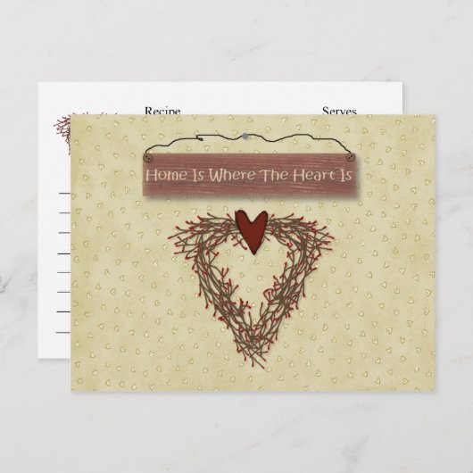 Zuhause-Rezept-Karte Postkarte (Vorne/Hinten)