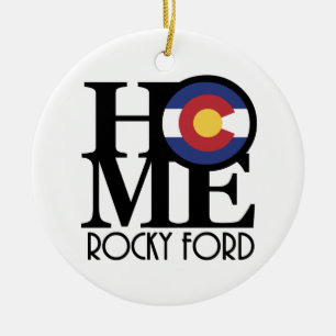 ZUHAUSE Rocky Ford Colorado Keramik Ornament