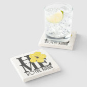 ZUHAUSE Royal Kunia Yellow Hibiskus Steinuntersetzer (Seitenansicht)