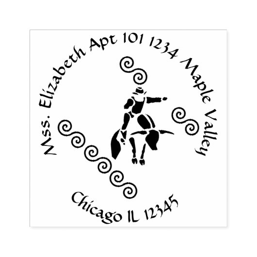 Zuhause-Rücksendeadresse der Bull Rider-Familie Gummistempel (Prägung)