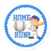 Zuhause Run Baseball Classic Round Stickers