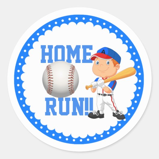 Zuhause Run Baseball Classic Round Stickers (Vorderseite)
