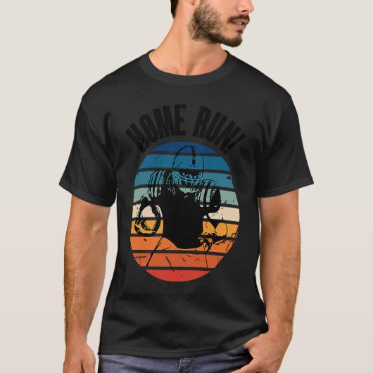 Zuhause Run Baseball Football Player Sunset T-Shirt (Vorderseite)