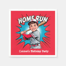 Zuhause Run Boy Baseball Birthday Bash Serviette