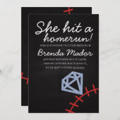 Zuhause Run Brautparty Baseball Theme Chalkboard Einladung (Vorne/Hinten)