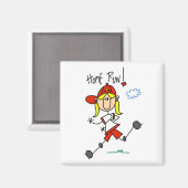 Zuhause Run Girls Softball-T - Shirt und Geschenke Magnet (Vorderseite/Rückseite)