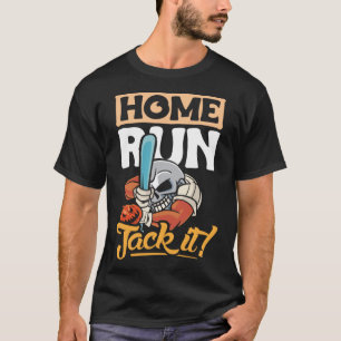 Zuhause-Run Jack, der Baseballspieler und Baseball T-Shirt