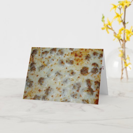 "Zuhause Run Sausage Pizza" Geburtskarte Karte (Gelbe Blume)