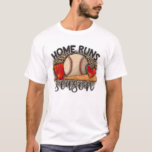 Zuhause Runs Season Baseball Mama Game Day Leopard T-Shirt