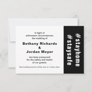Zuhause-Safe-verspätete Hochzeitskarte bleibe RSVP Karte