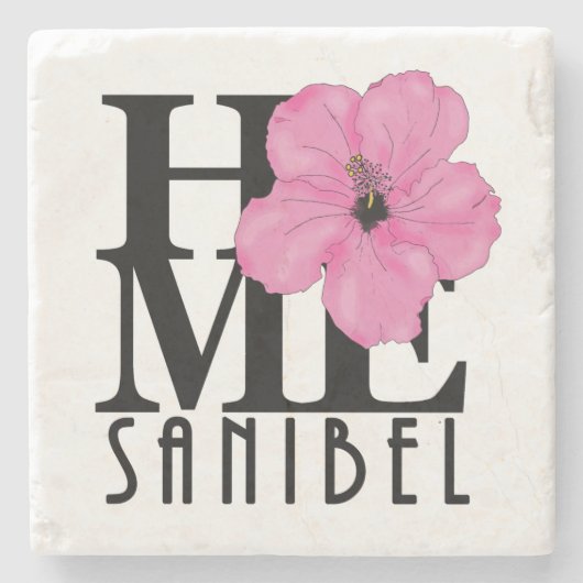 ZUHAUSE Sanibel Pink Steinuntersetzer (Vorderseite)