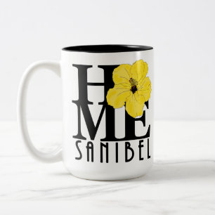 ZUHAUSE Sanibel Yellow Hibiskus 15oz Zweifarbige Tasse