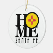 ZUHAUSE Santa Fe New Mexico Keramik Ornament (Links)