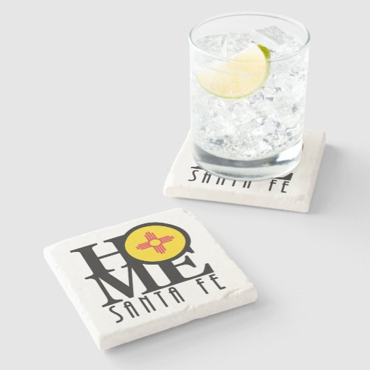 ZUHAUSE Santa Fe New Mexico Steinuntersetzer (Seitenansicht)