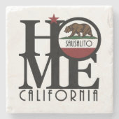 ZUHAUSE Sausalito California Steinuntersetzer (Vorderseite)