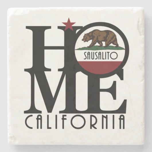 ZUHAUSE Sausalito California Steinuntersetzer (Vorderseite)