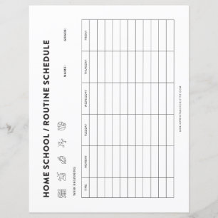 Zuhause School Schedule Kids Routineveranstalter