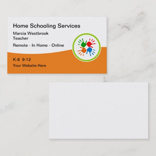 Zuhause Schoolbildung Visitenkarte (Vorne/Hinten)