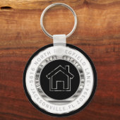 Zuhause Schwarz, Silber und Weiß - Realtor Schlüsselanhänger (Vorderseite)
