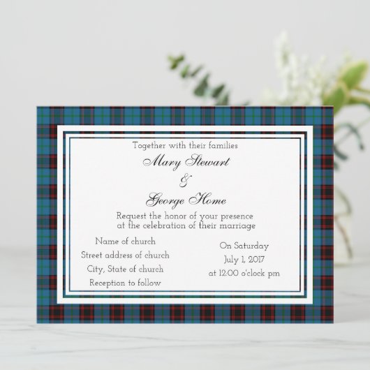 Zuhause Scottish Wedding Einladung (Stehend Vorderseite)