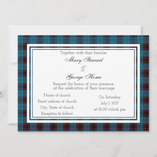 Zuhause Scottish Wedding Einladung (Vorderseite)