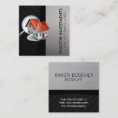 Zuhause Search Magnify | Real Anwesen Quadratische Visitenkarte (Vorne/Hinten)