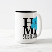 ZUHAUSE Sebastian 15oz blauer Hibiskus Zweifarbige Tasse (VorderseiteRechts)