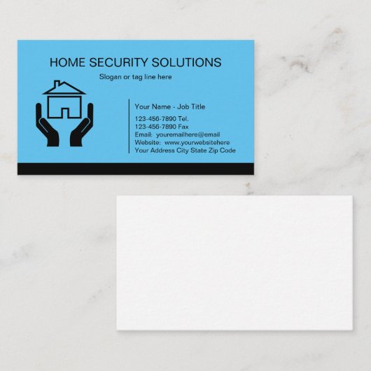 Zuhause Security Business Cards Visitenkarte (Vorne/Hinten)