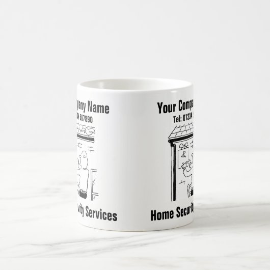 Zuhause Security Services Cartoon Kaffeetasse (Mittel)