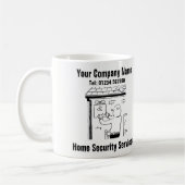 Zuhause Security Services Cartoon Kaffeetasse (Links)