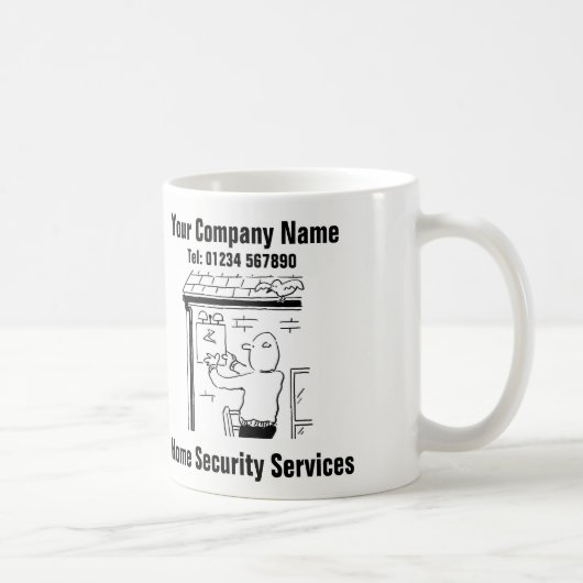 Zuhause Security Services Cartoon Kaffeetasse (Rechts)