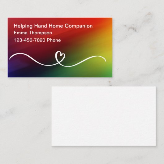 Zuhause Senior Companion Business Contact Cards Telefonnummerkarte (Vorne/Hinten)
