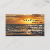 Zuhause Senior Companion Visitenkarte (Rückseite)