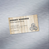 Zuhause-Service-Symbol | Holzkappen Magnetische Visitenkarte (Beispiel)