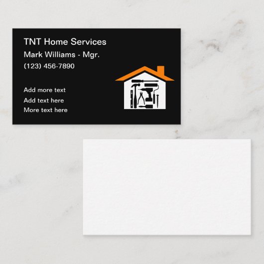 Zuhause Services Business Cards Visitenkarte (Vorne/Hinten)