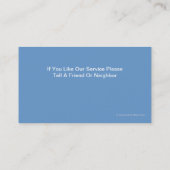 Zuhause Services Business Cards Visitenkarte (Rückseite)