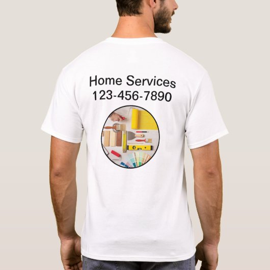 Zuhause Services Business-Logo-Shirts T-Shirt (Rückseite)