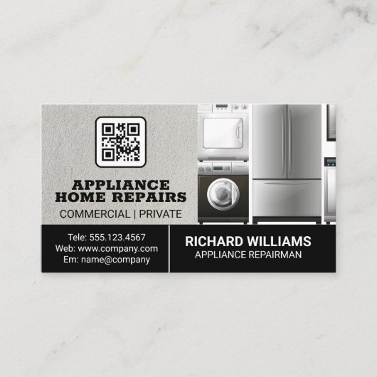 Zuhause-Services für die Gerätereparatur | QR-Code Visitenkarte (Vorderseite)