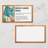 Zuhause-Services | Reinigungsfenster Visitenkarte (Vorne/Hinten)