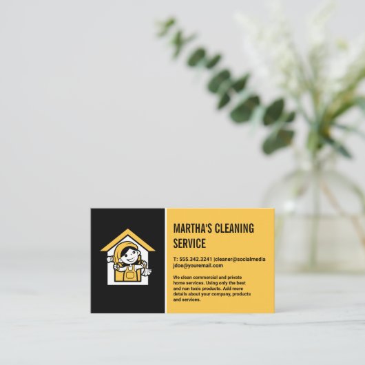 Zuhause-Services | Reinigungslogo Visitenkarte (Stehend Vorderseite)