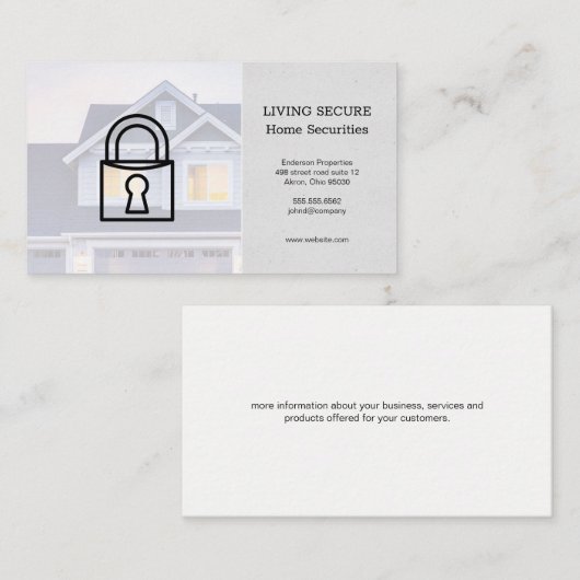 Zuhause-Sicherheit Visitenkarte (Vorne/Hinten)