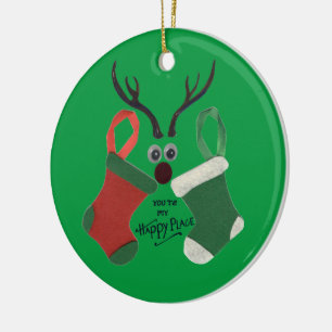 Zuhause Sie sind mein glücklicher Ort zu Weihnacht Keramik Ornament