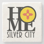 ZUHAUSE Silver City New Mexico Steinuntersetzer (Vorderseite)