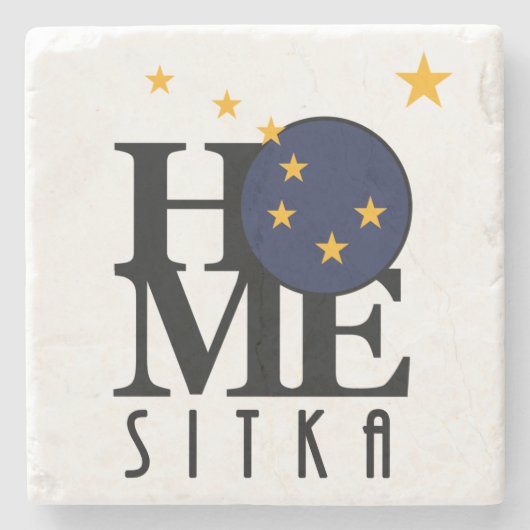 ZUHAUSE Sitka Alaska Steinuntersetzer (Vorderseite)