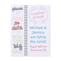 Zuhause Sketch Save the Date Notebook-Postkarte