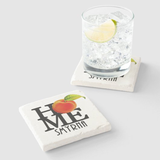 ZUHAUSE Smyrna Georgia Steinuntersetzer (Seitenansicht)